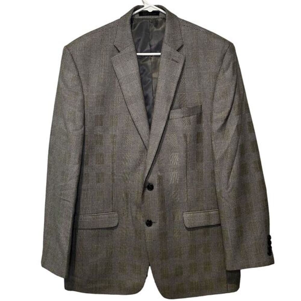 CHAPS Blazer Gray Glen PLAID Men 44L Sport Coat 2 Button Jacket Lined NWOT